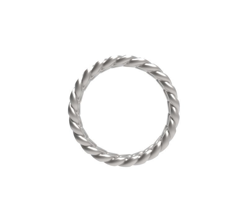 Chain Link Ring - UK Size N - 5mm Wide 3D print model_2