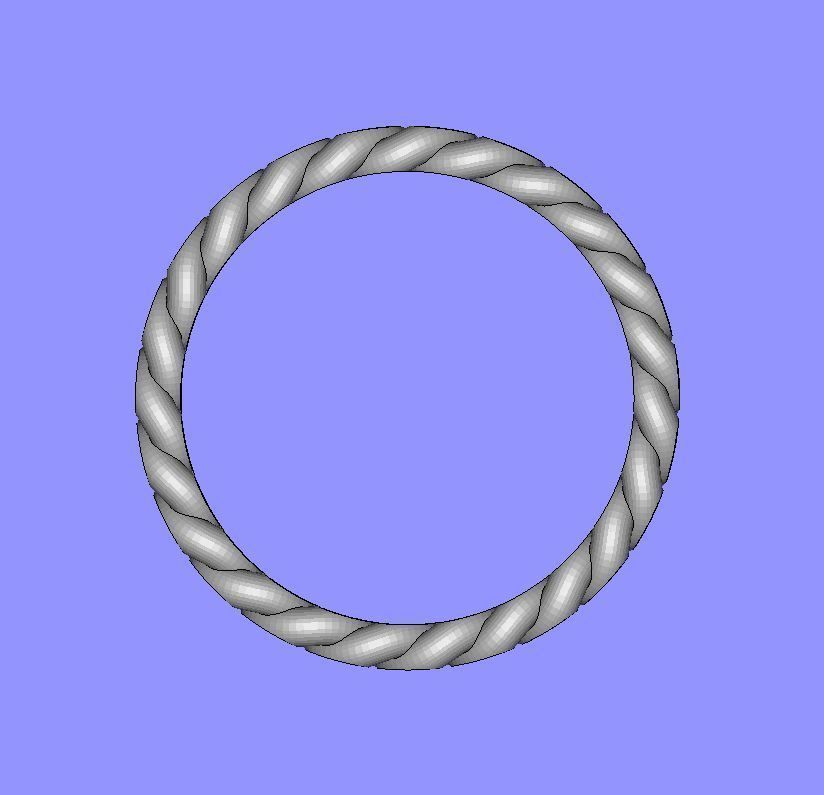 Chain Link Ring - UK Size N - 5mm Wide 3D print model_5