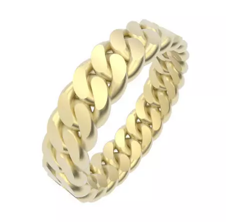 Chain Link Ring - UK Size N - 5mm Wide 3D print model_0