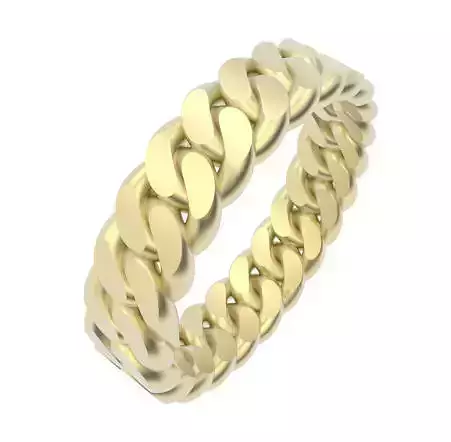 Chain Link Ring - UK Size N - 5mm Wide 3D print model