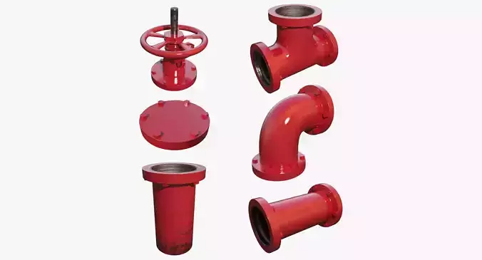 Red Painted Pipe Collection