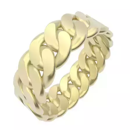 Chain Link Ring - UK Size V - 8mm Wide