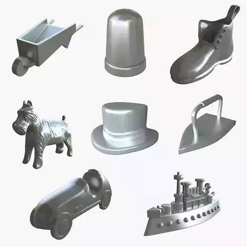 Monopoly Game Pieces 3D model
