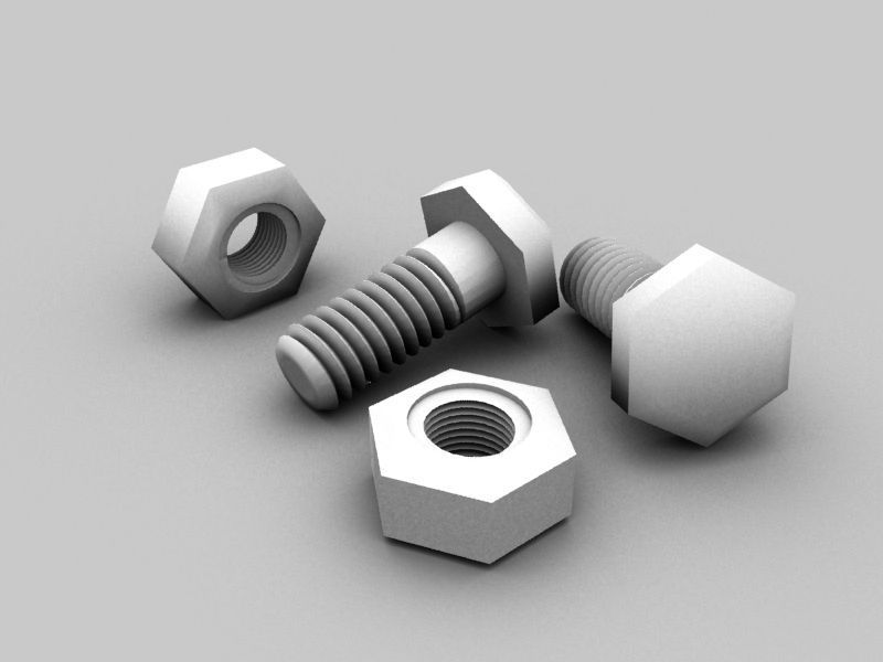 Bolts and Nuts free 3D model | CGTrader