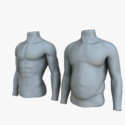 Male Mannequin Before and After 3D model