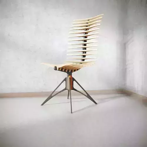 Wooden Skeleton Chair 3D model