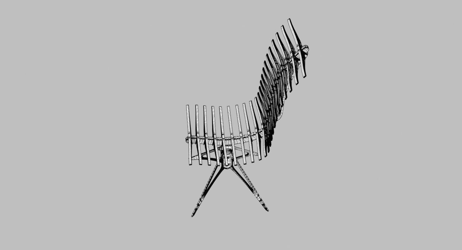 Wooden Skeleton Chair 3D model_12