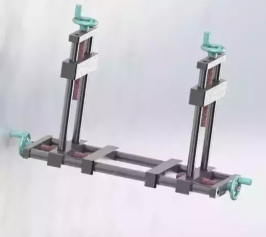 Symmetry trimming biaxial mechanical structure 3D model