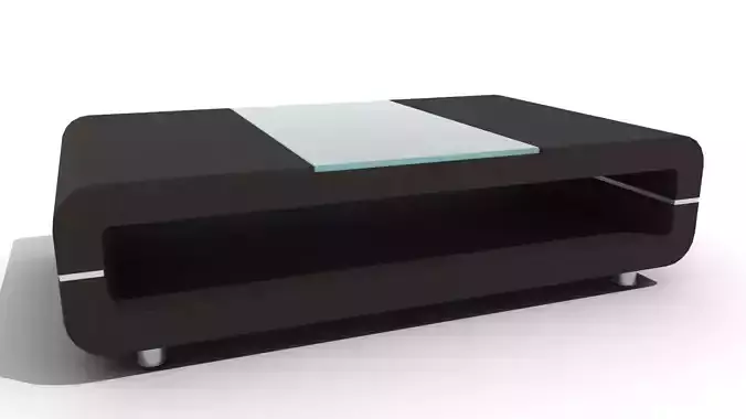 Low Dark Wood Coffee Table Low-poly 3D model