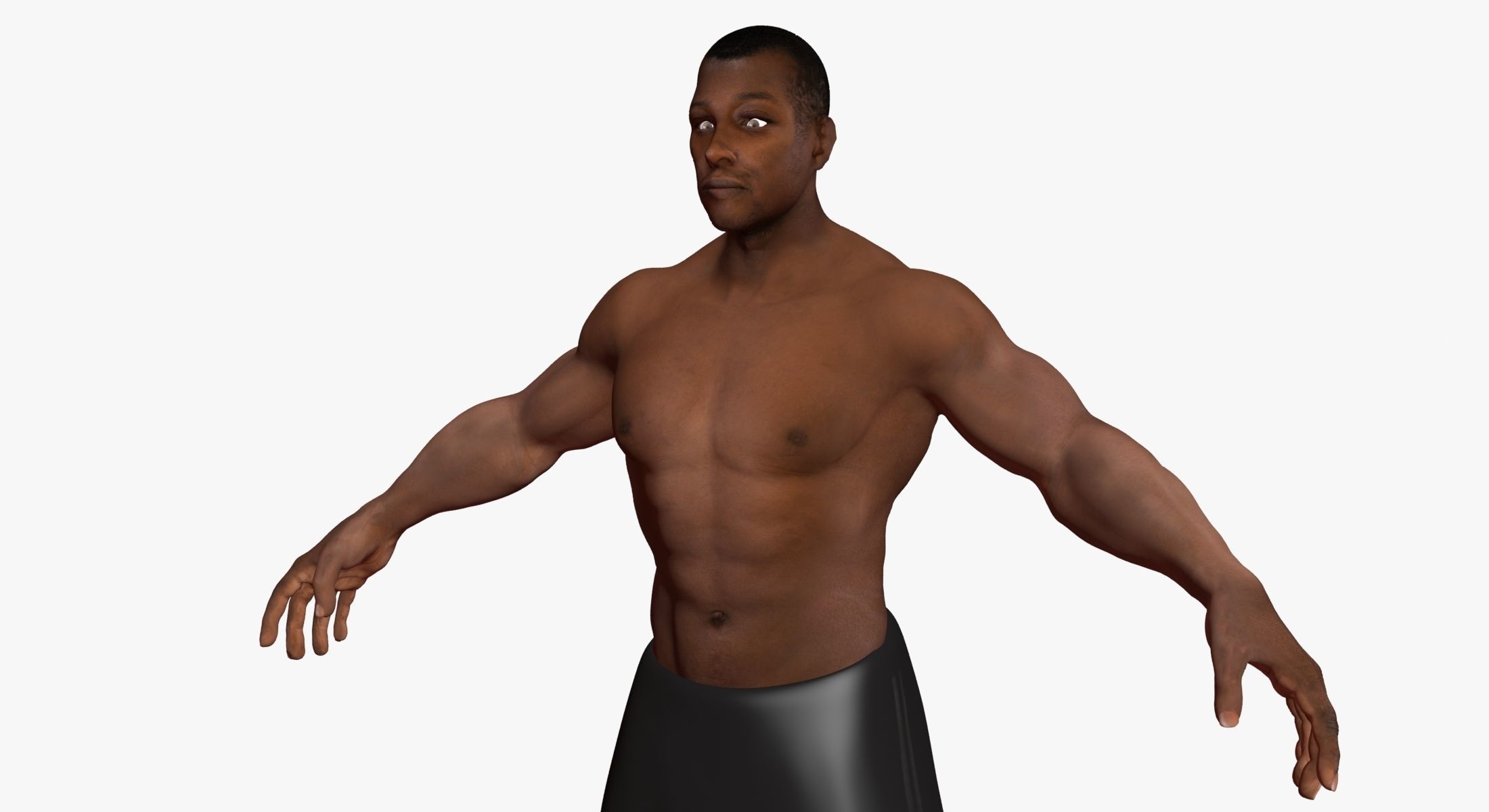 African American And White Male Characters 3D model_8