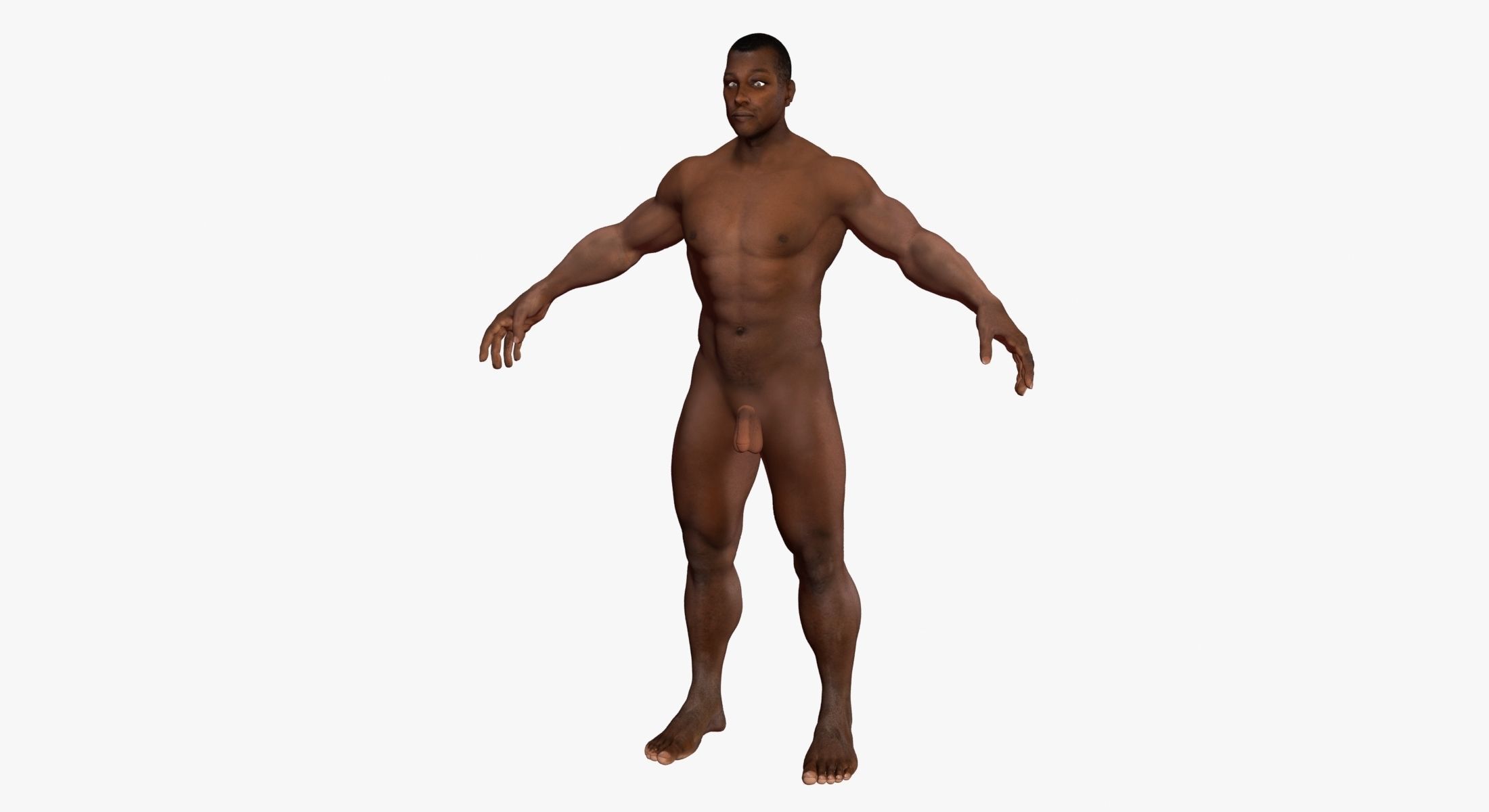 African American And White Male Characters 3D model_11
