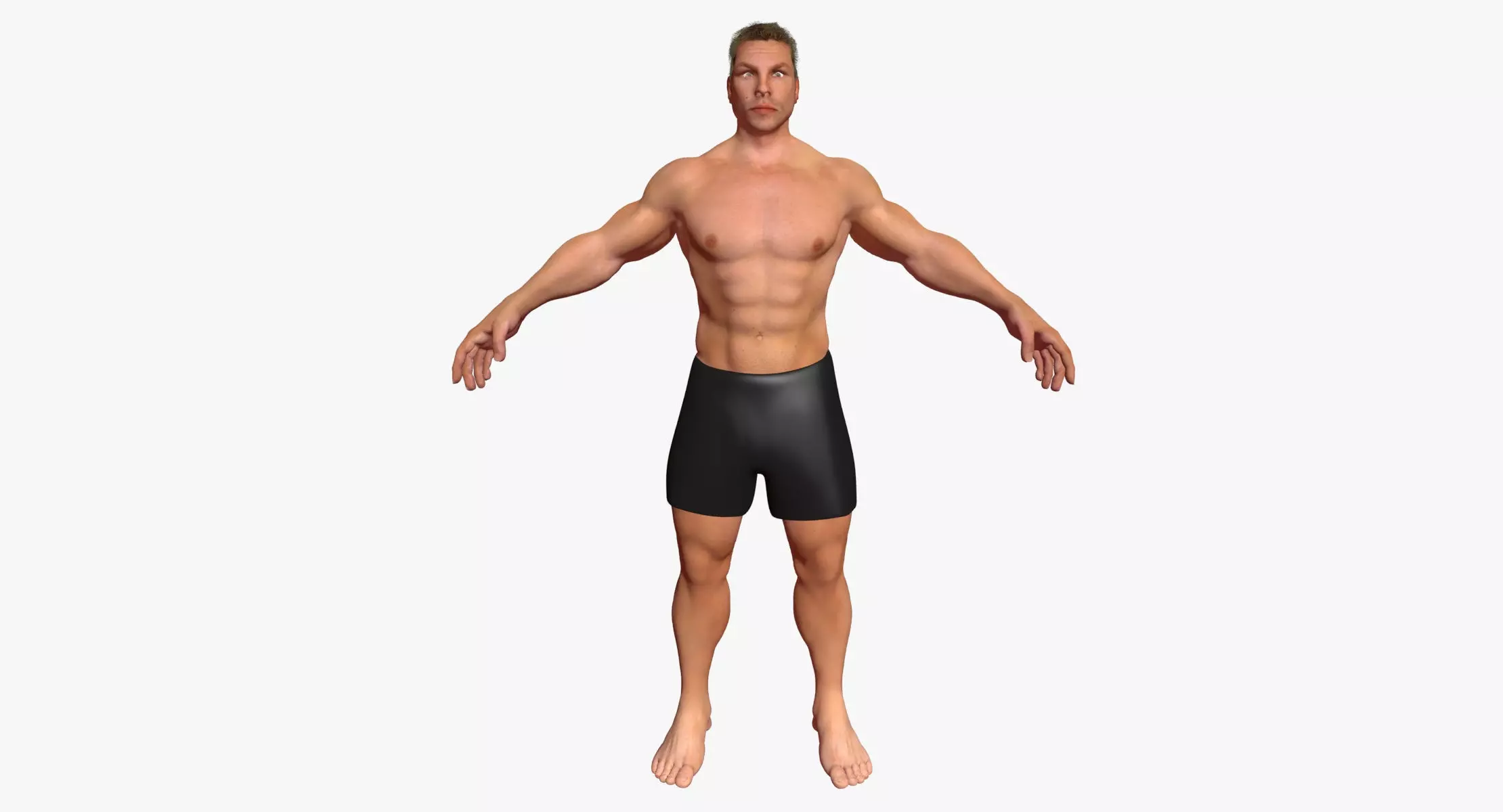 White Male Realistic Character 3D model_0