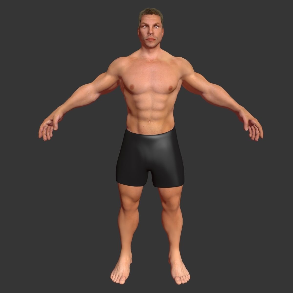 White Male Realistic Character 3D model_2