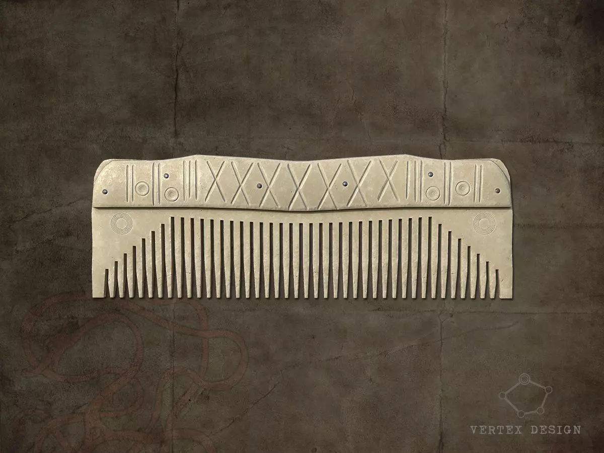 Viking comb 3D model_0