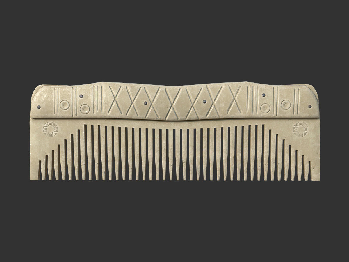 Viking comb 3D model_2