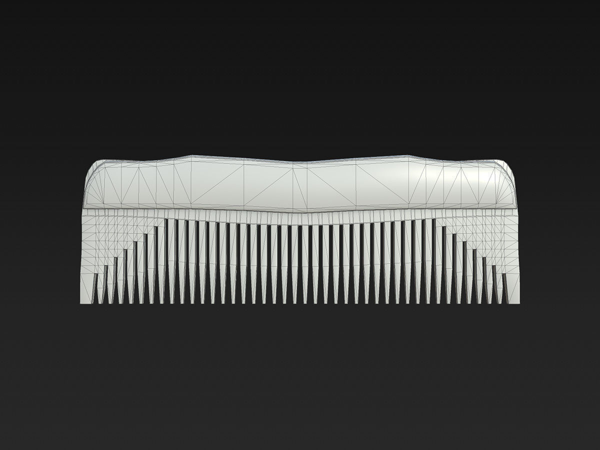 Viking comb 3D model_6