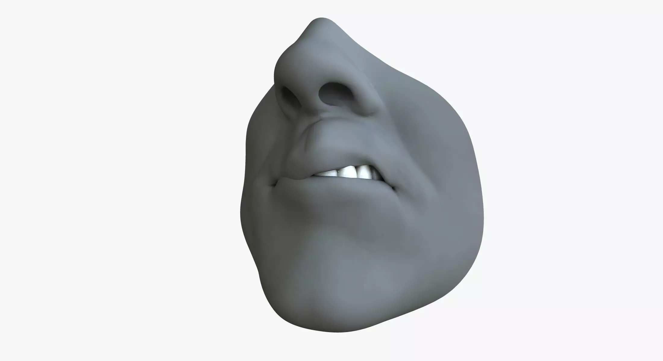 Male Mouth Rigged 3D model_0