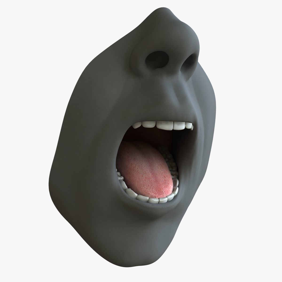 Male Mouth Rigged 3D model_2