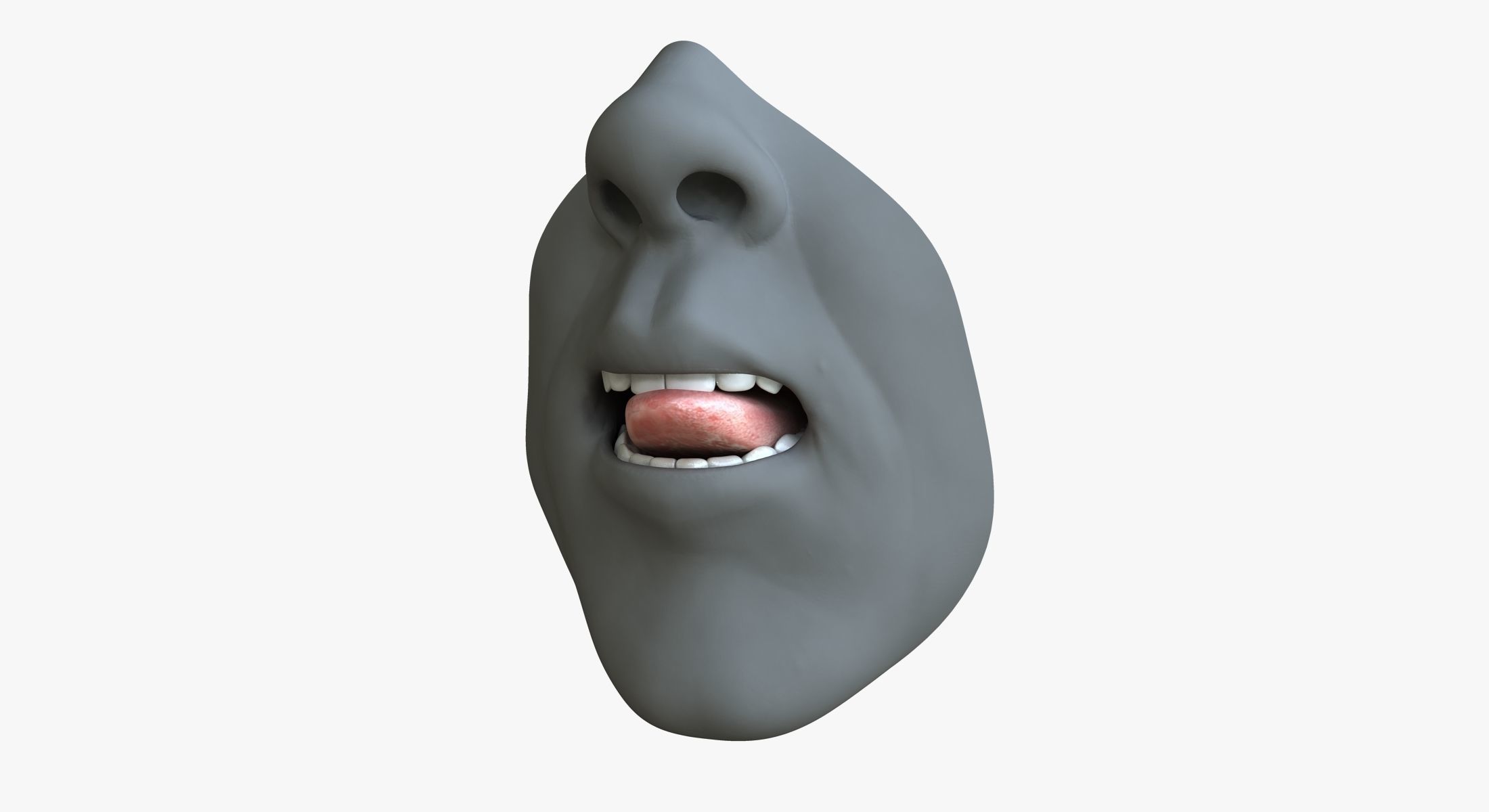 Male Mouth Rigged 3D model_4