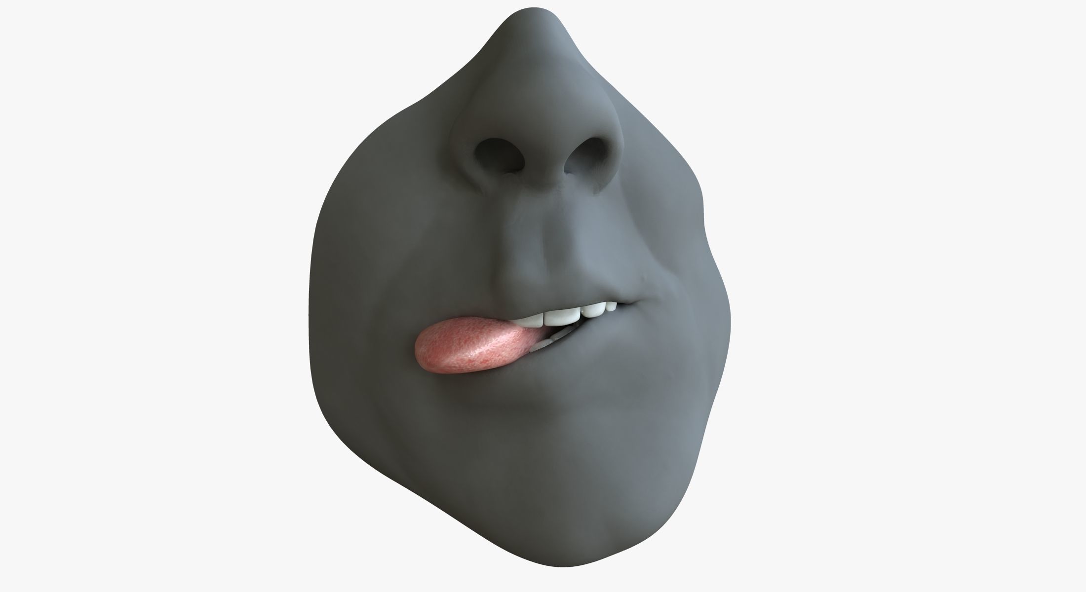 Male Mouth Rigged 3D model_5
