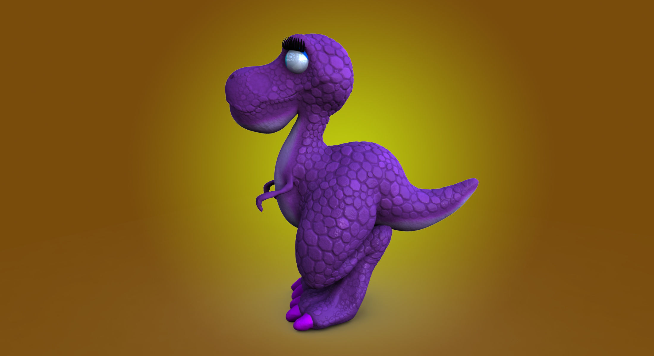 Lizzy Dinosaur Rigged 3D model_3