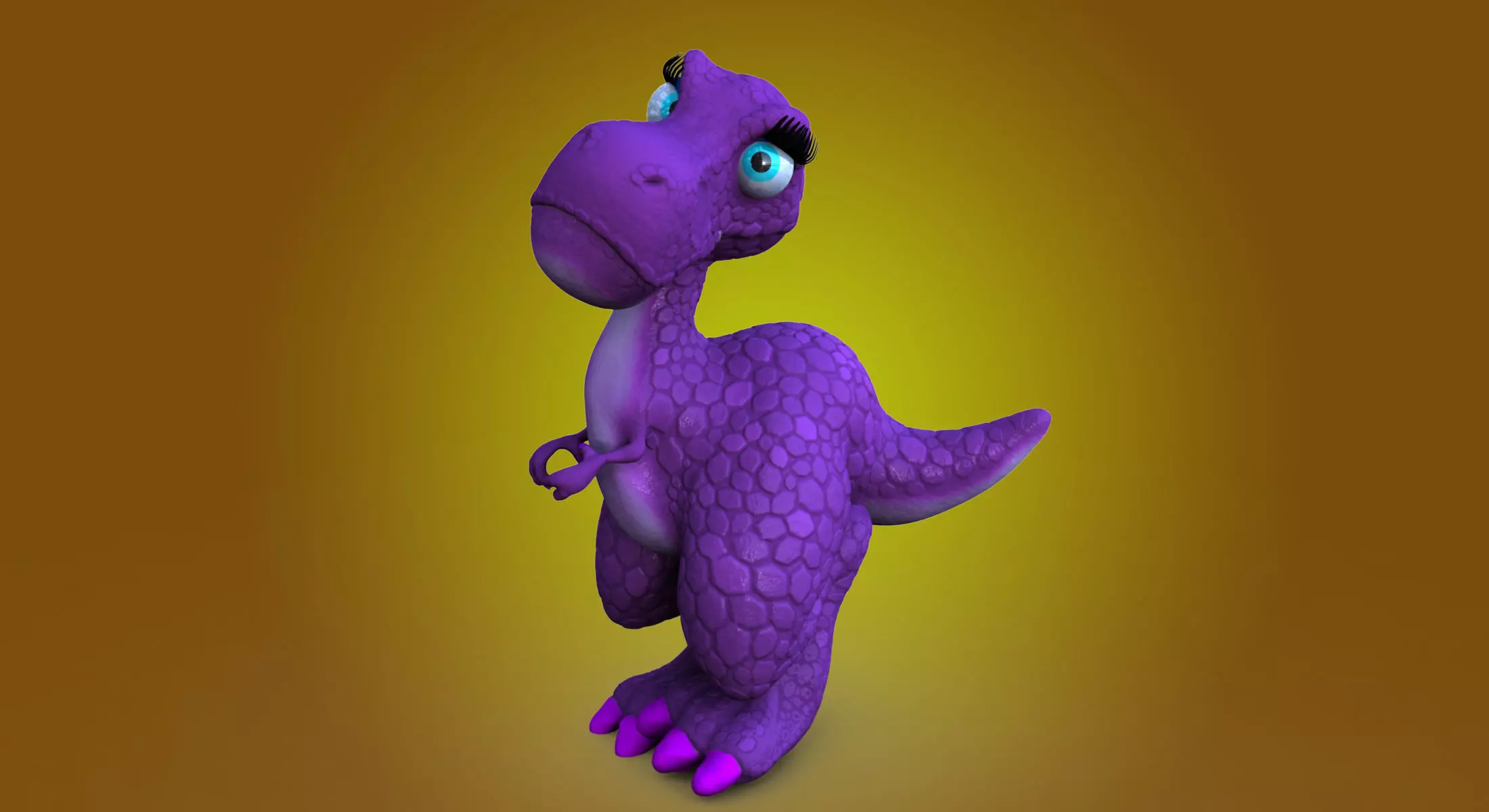 Lizzy Dinosaur Rigged 3D model_0