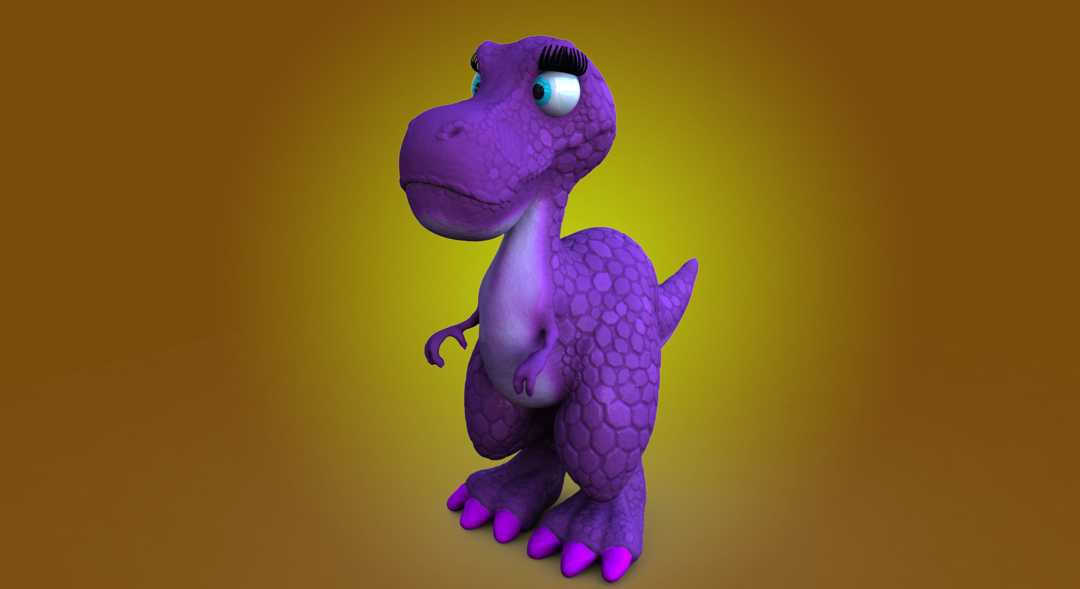 Larry and Lizzy Dinosaur Rigged 3D model_17