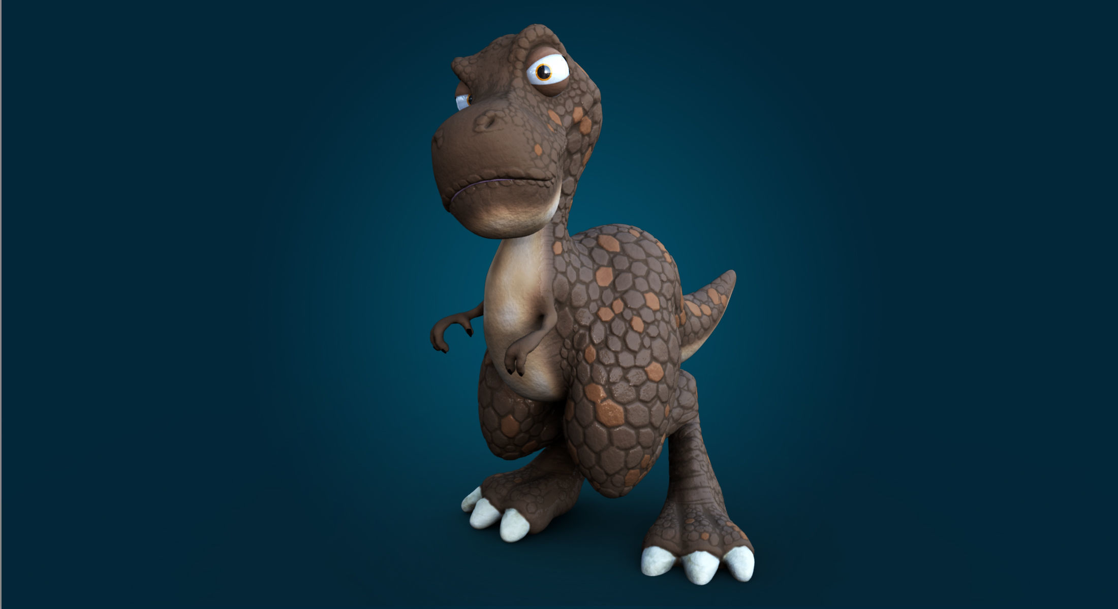 Larry and Lizzy Dinosaur Rigged 3D model_5