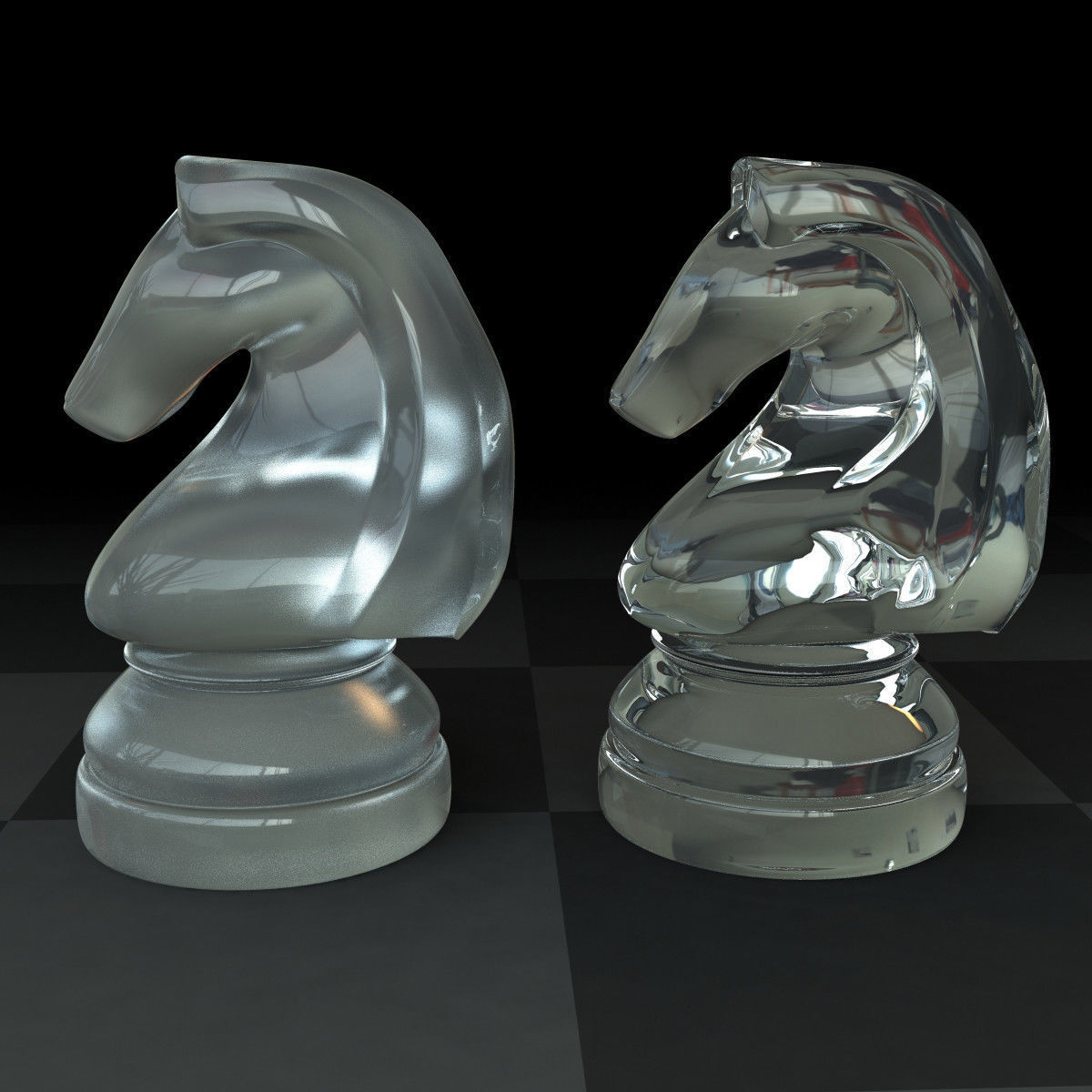 Knight Glass Set 3D model_1