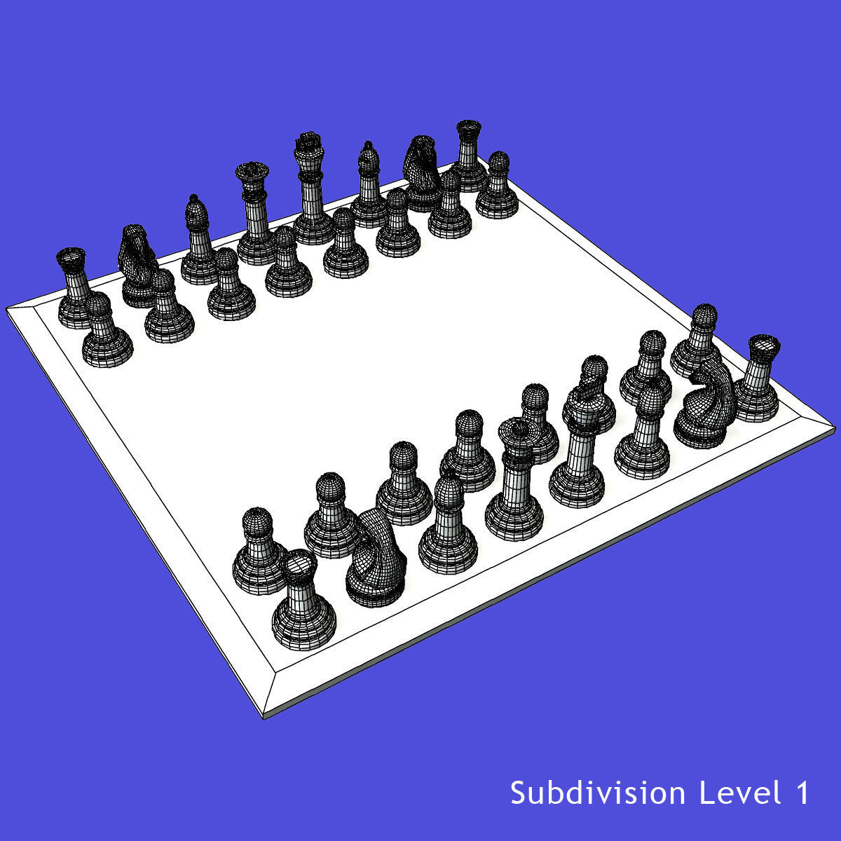 Glass Chess Set 3D model_6
