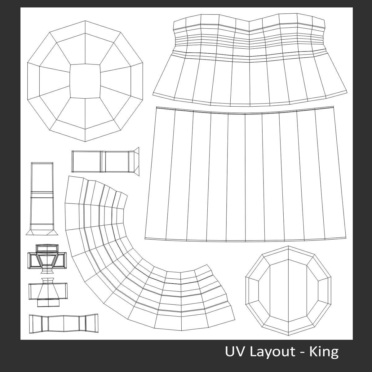 Glass Chess Set 3D model_12
