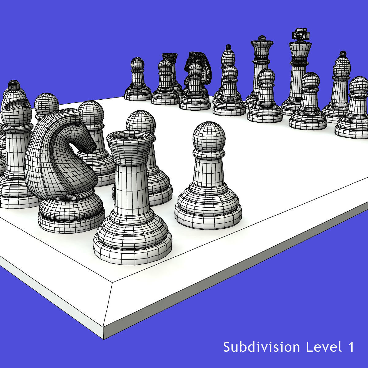 Glass Chess Set 3D model_8