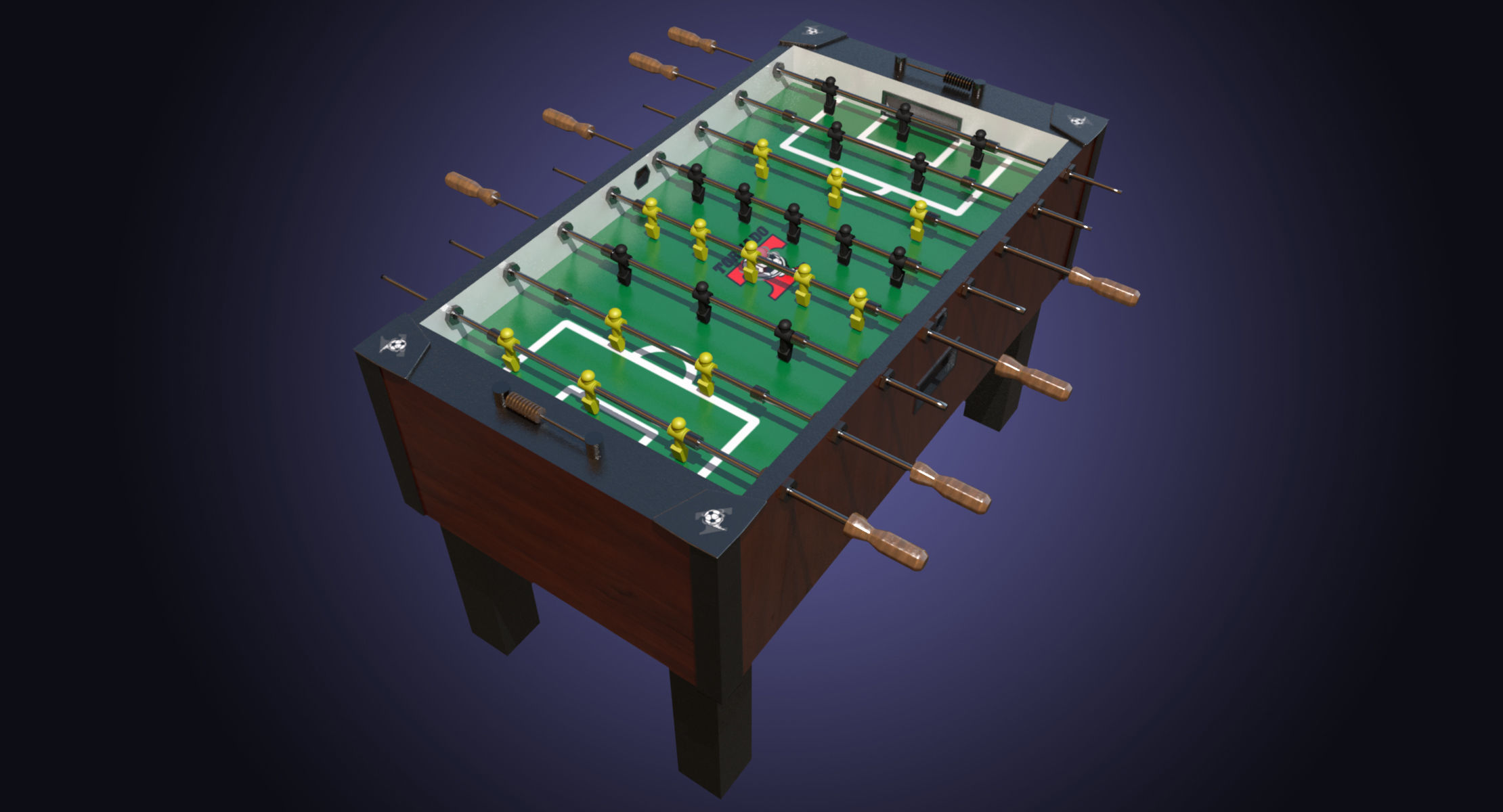 Foosball Table 3D model_1