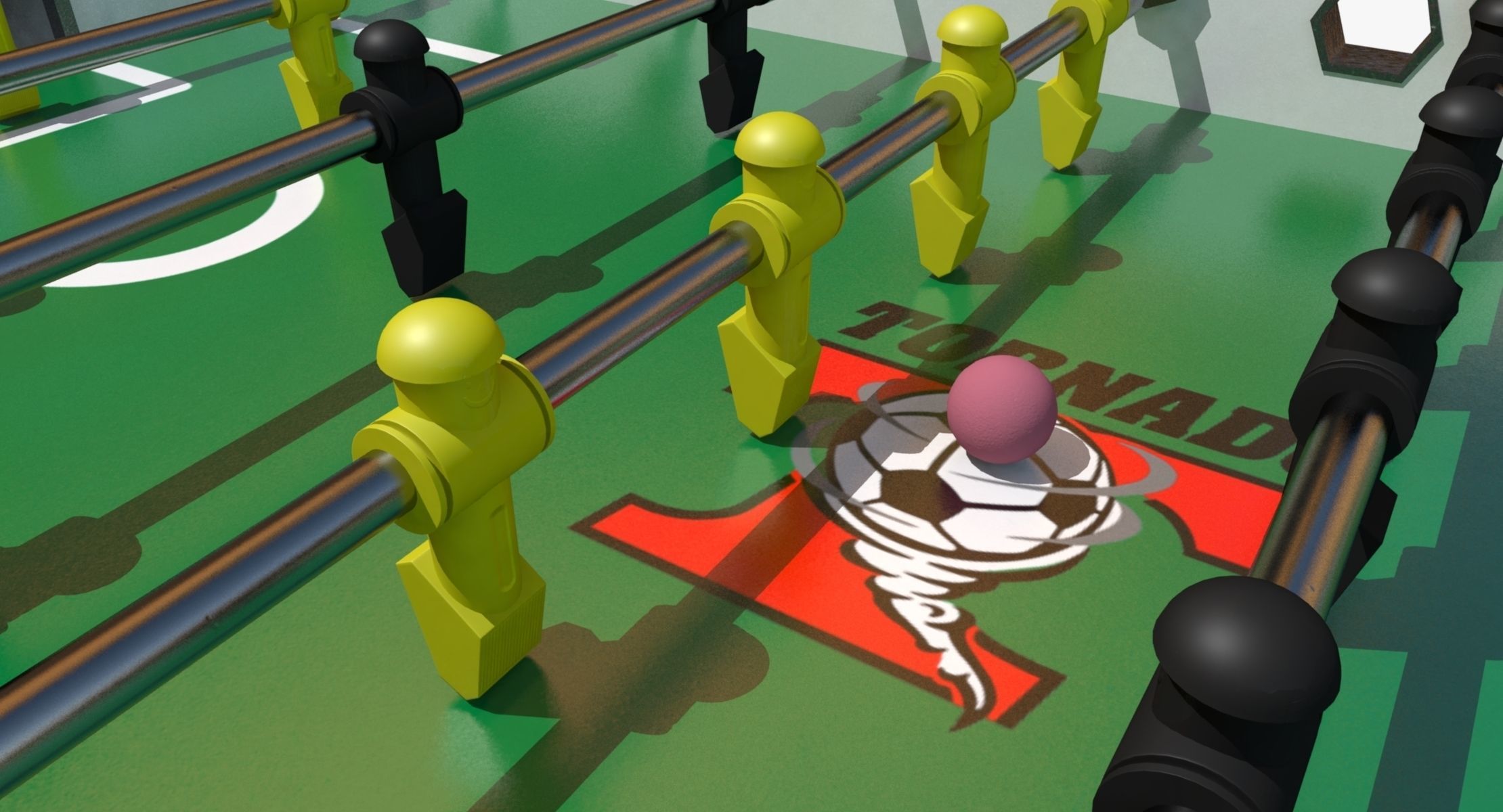 Foosball Table 3D model_3