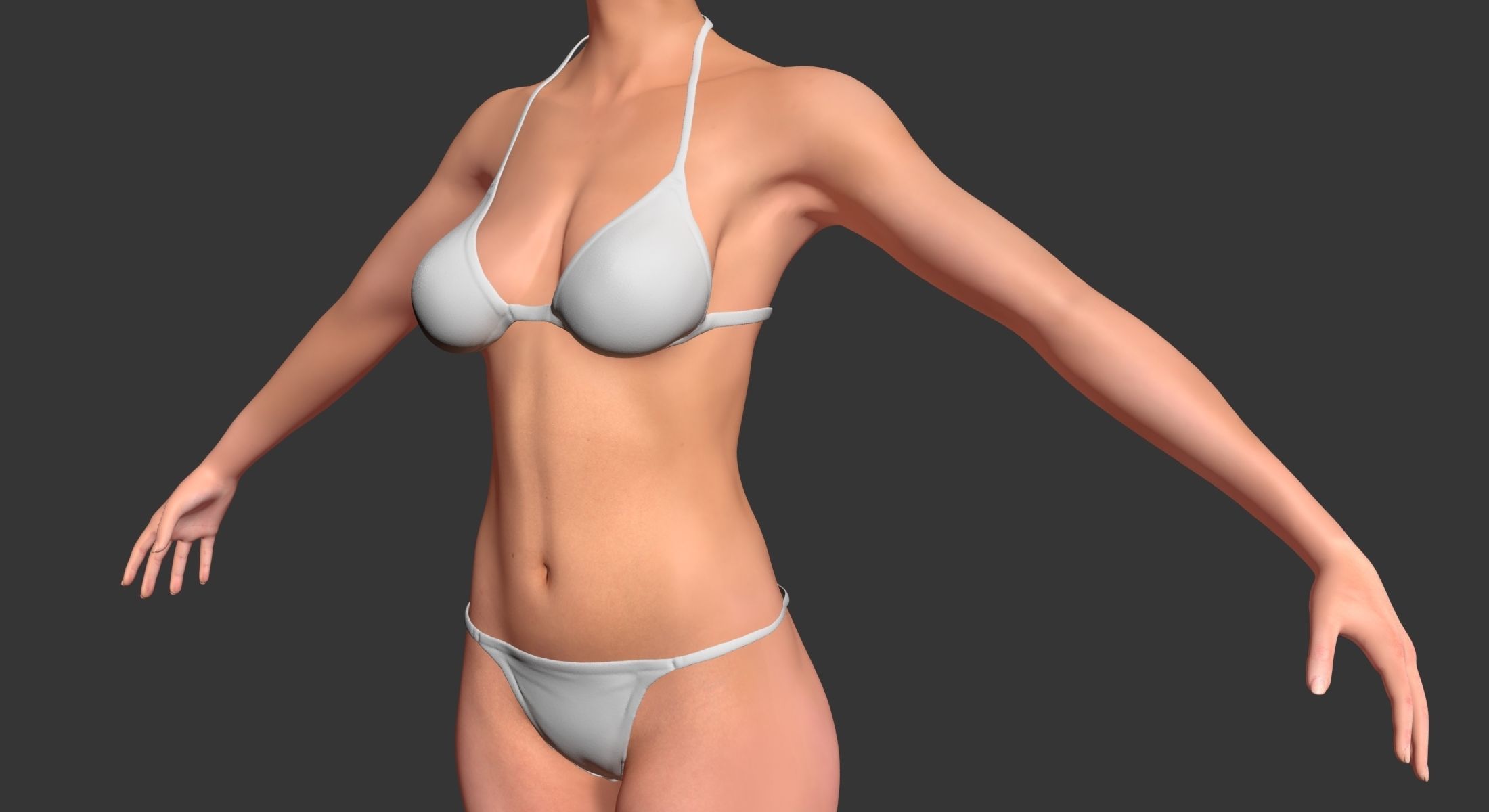 Female with Skeleton 3DSmax 3D model_7