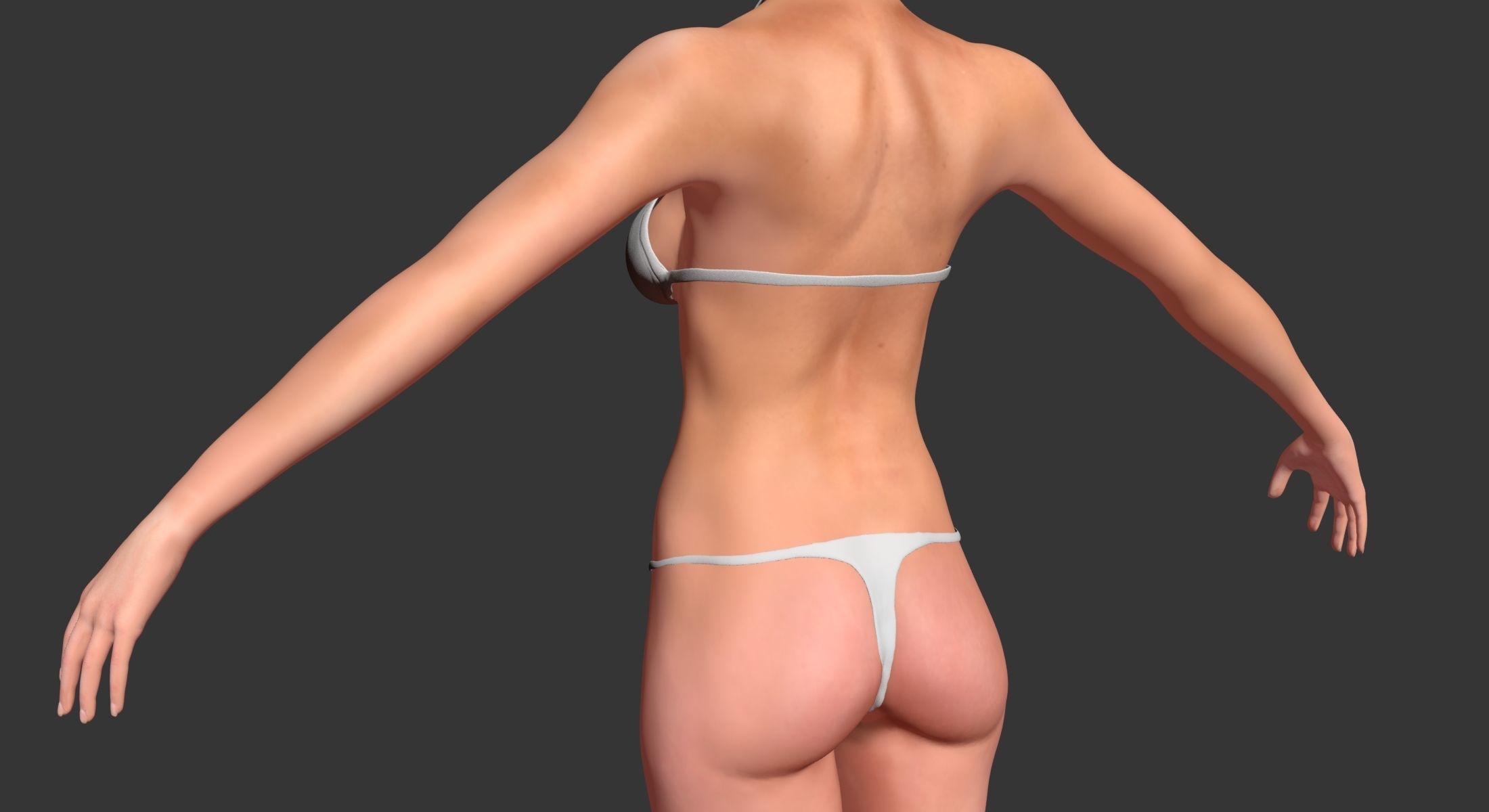 Female with Skeleton 3DSmax 3D model_8