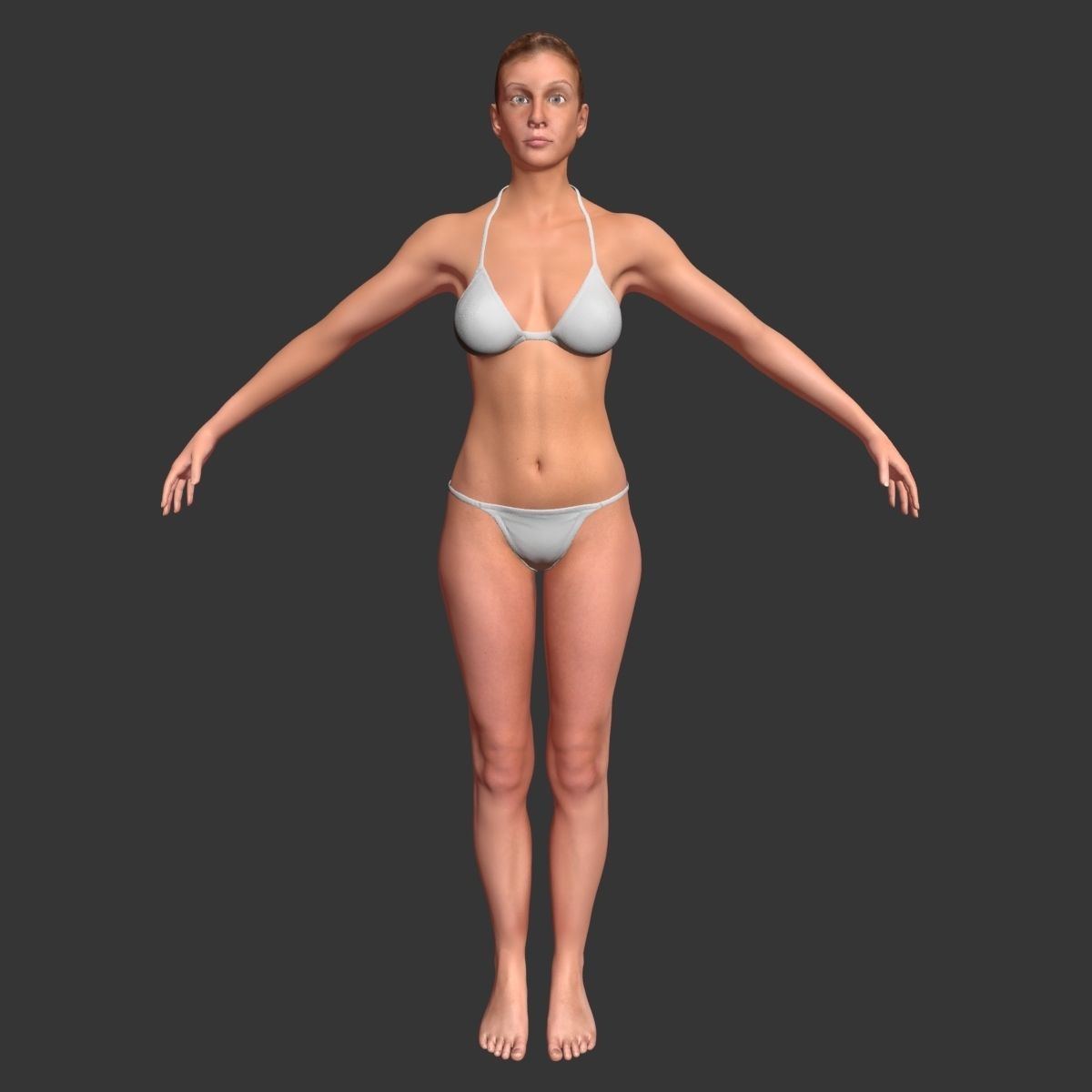 Female with Skeleton 3DSmax 3D model_5