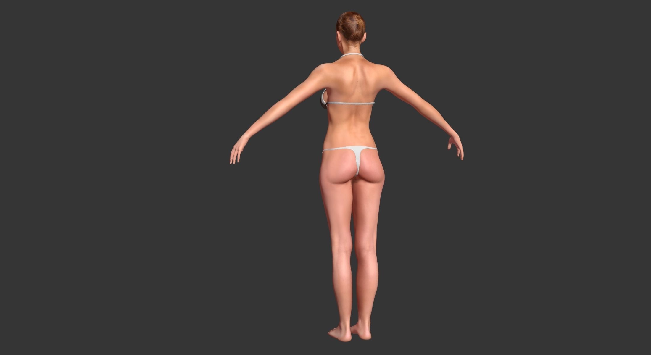 Female with Skeleton 3DSmax 3D model_6