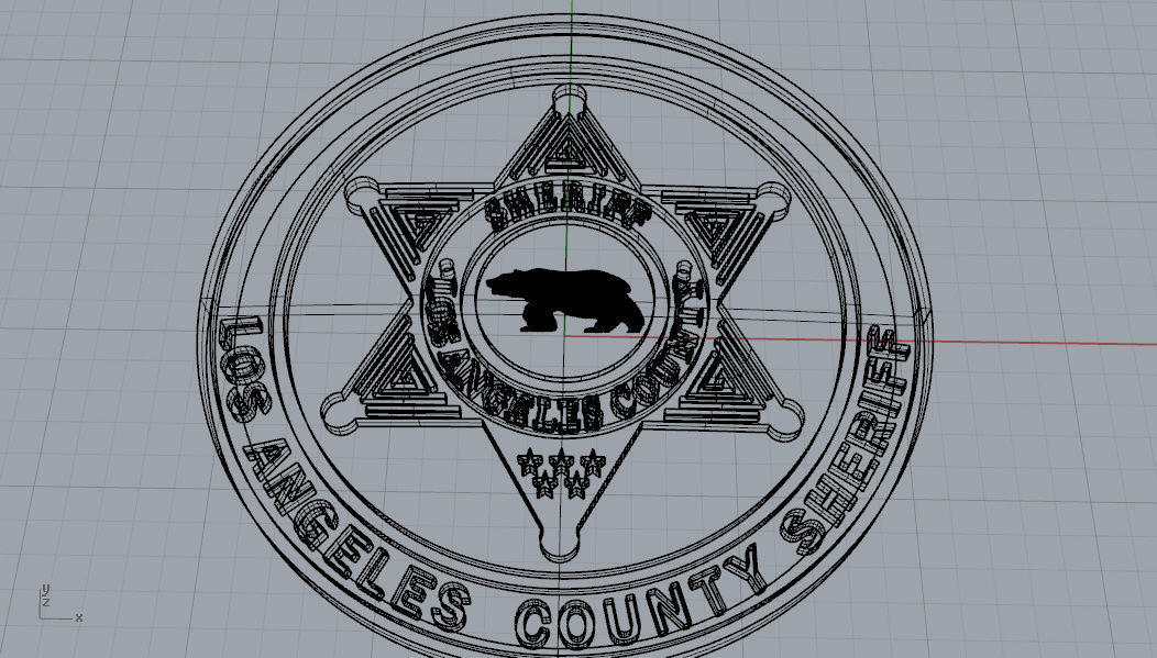 Sheriff badge 3D print model_3