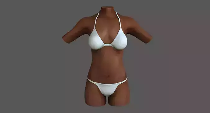 African American Female Torso Skin Texture 3D model