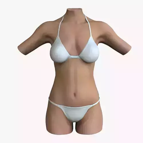 White Female Body Torso 3D model