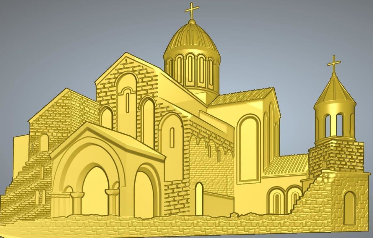 Architecture Cathedral Bagrati Kutaisi 3D print model_3