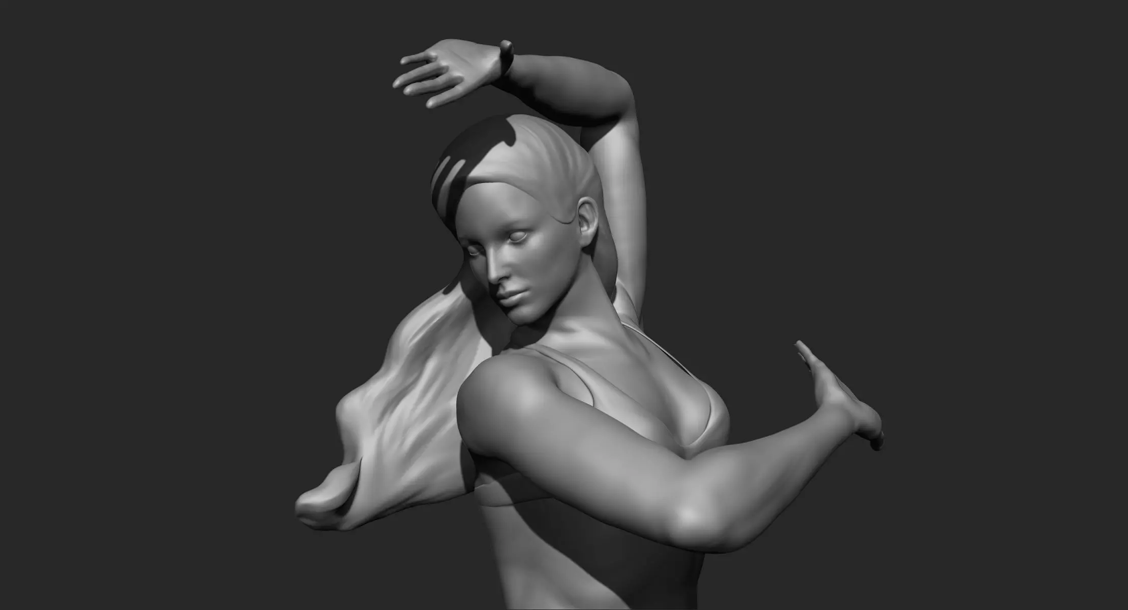 Female Dynamic Pose 3D model_0