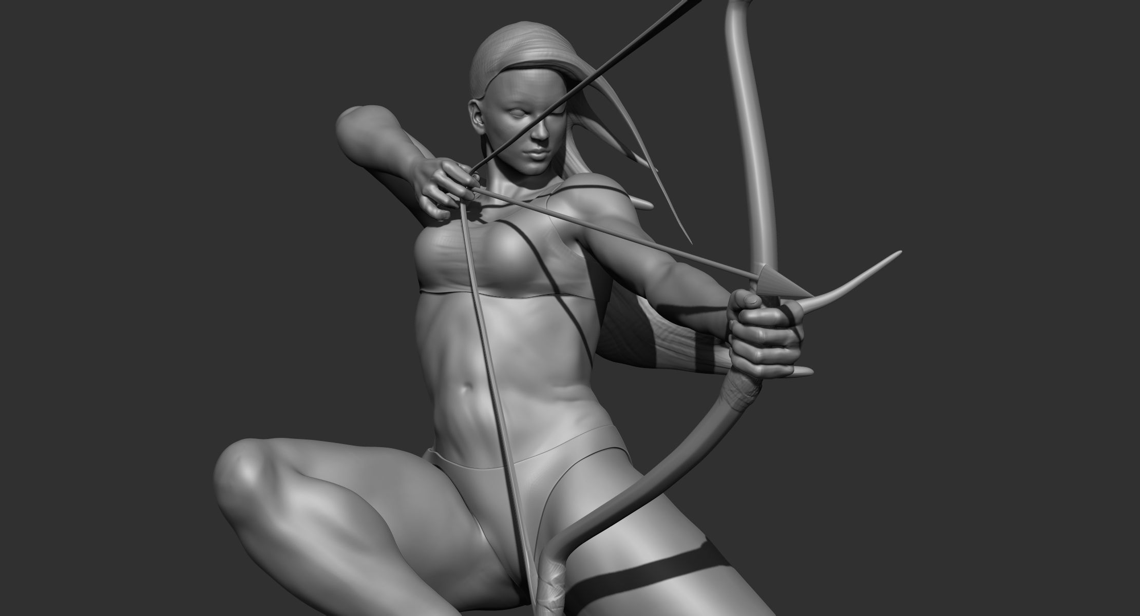 Female Archer 3D model_5