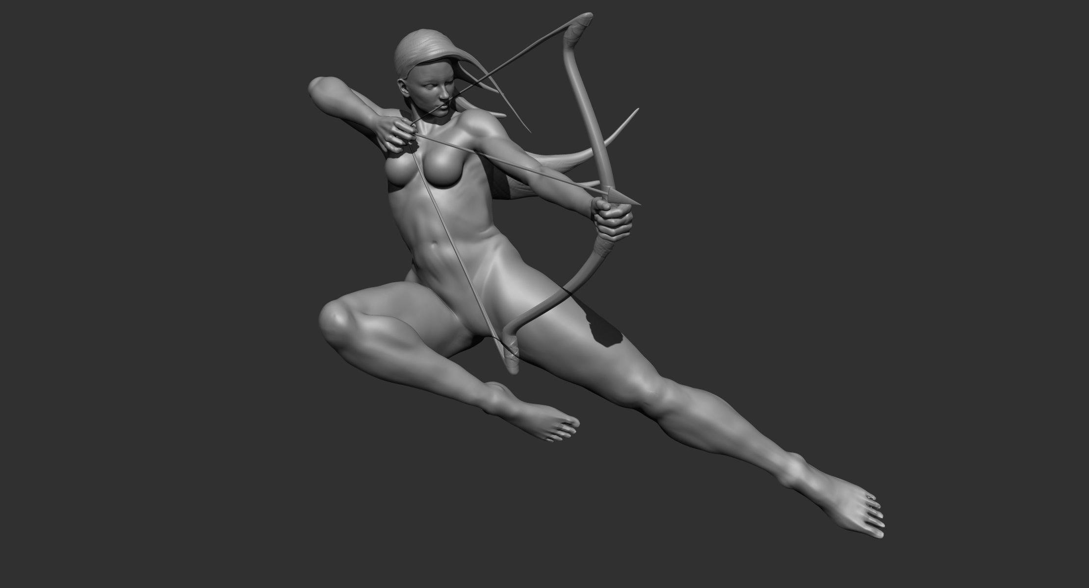 Female Archer 3D model_8