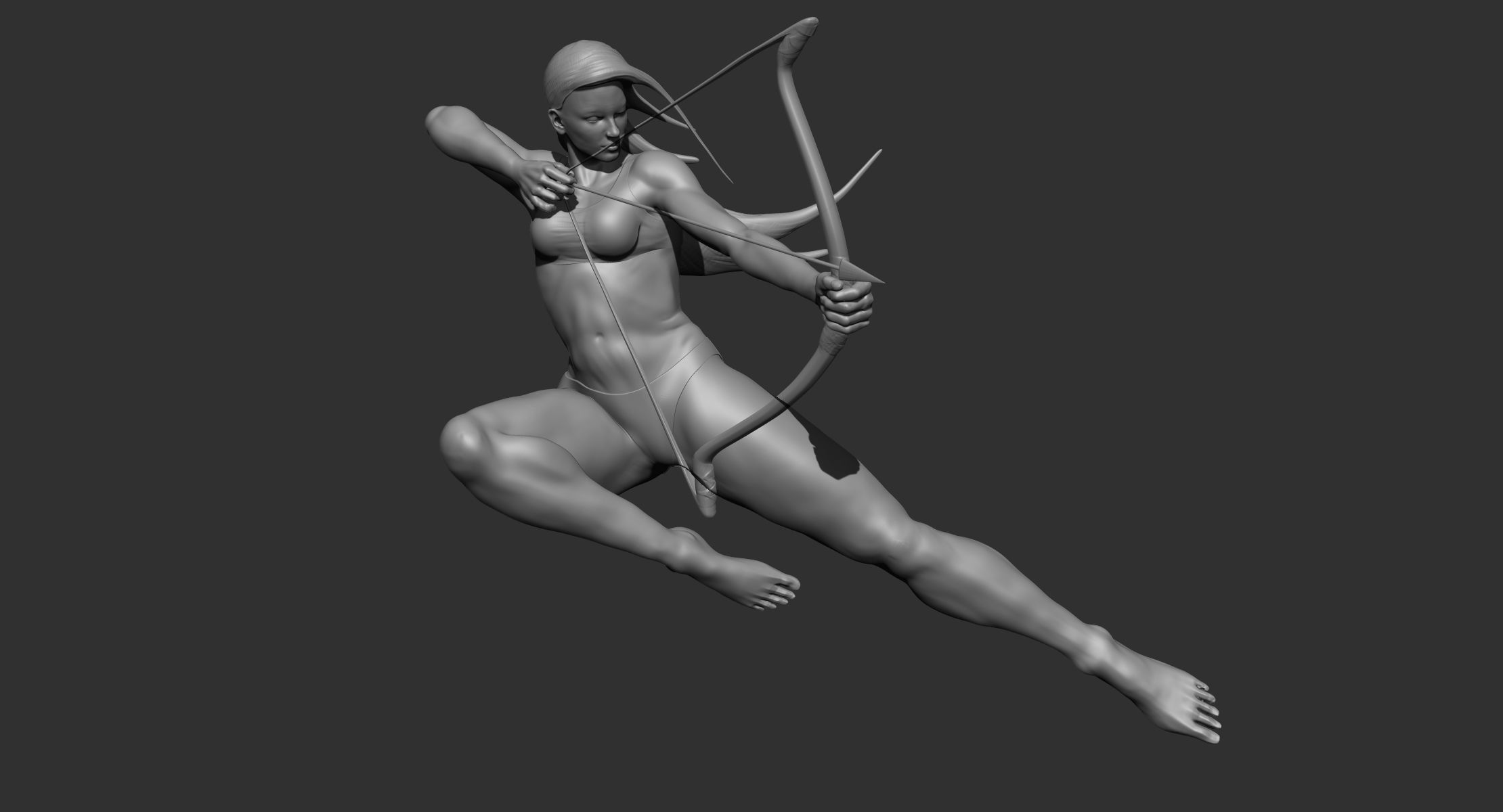 Female Archer 3D model_1