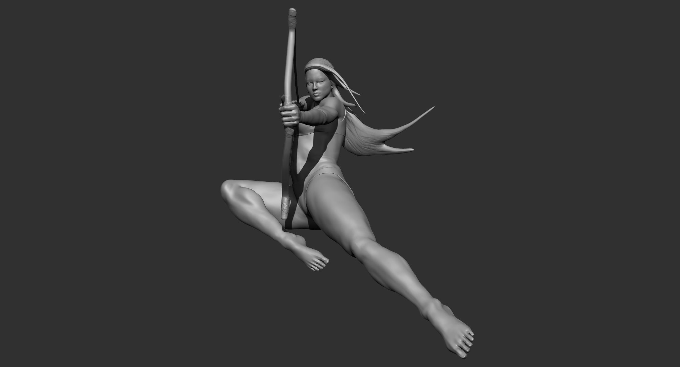 Female Archer 3D model_4