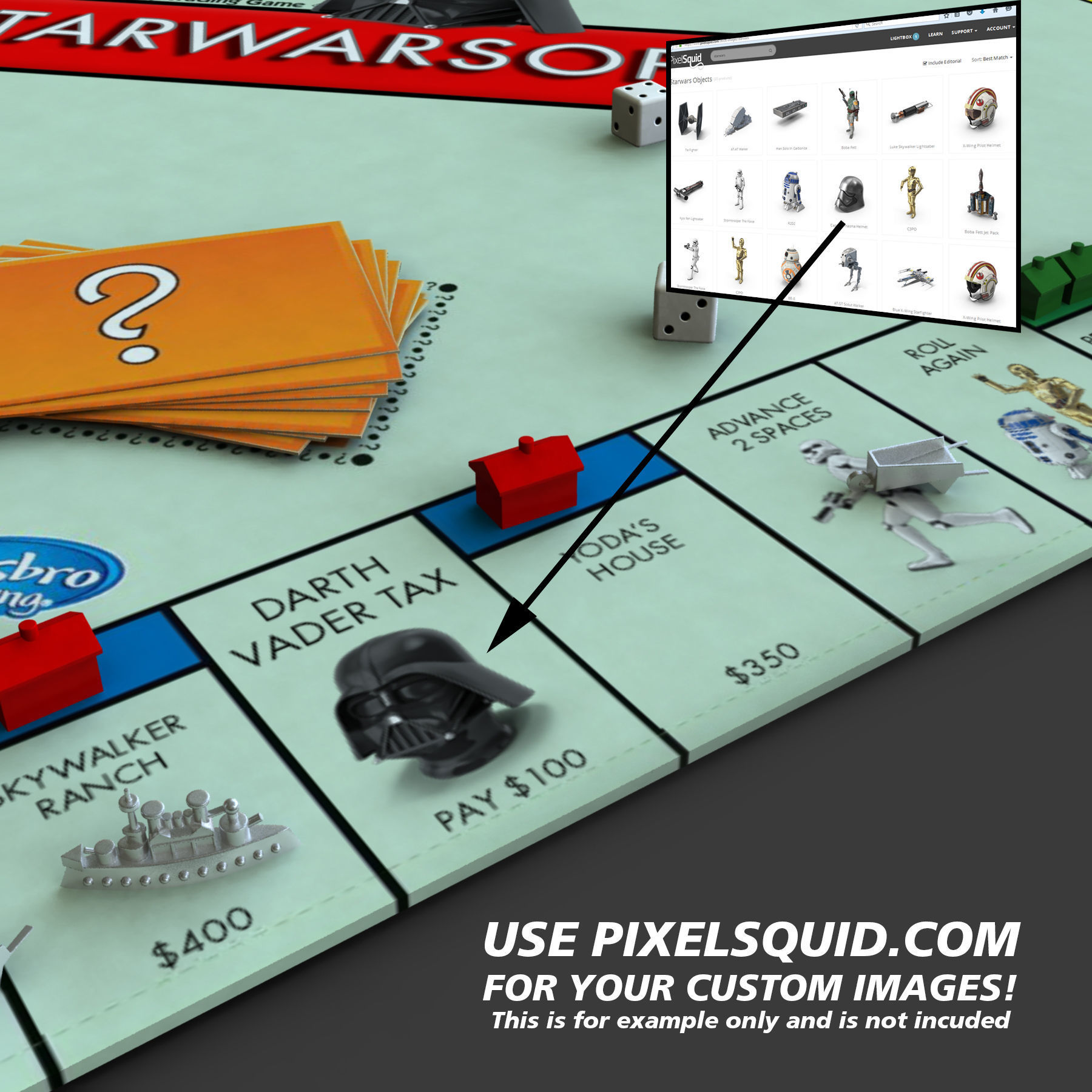 Editopoly five different colored dollar bills 3D model_3