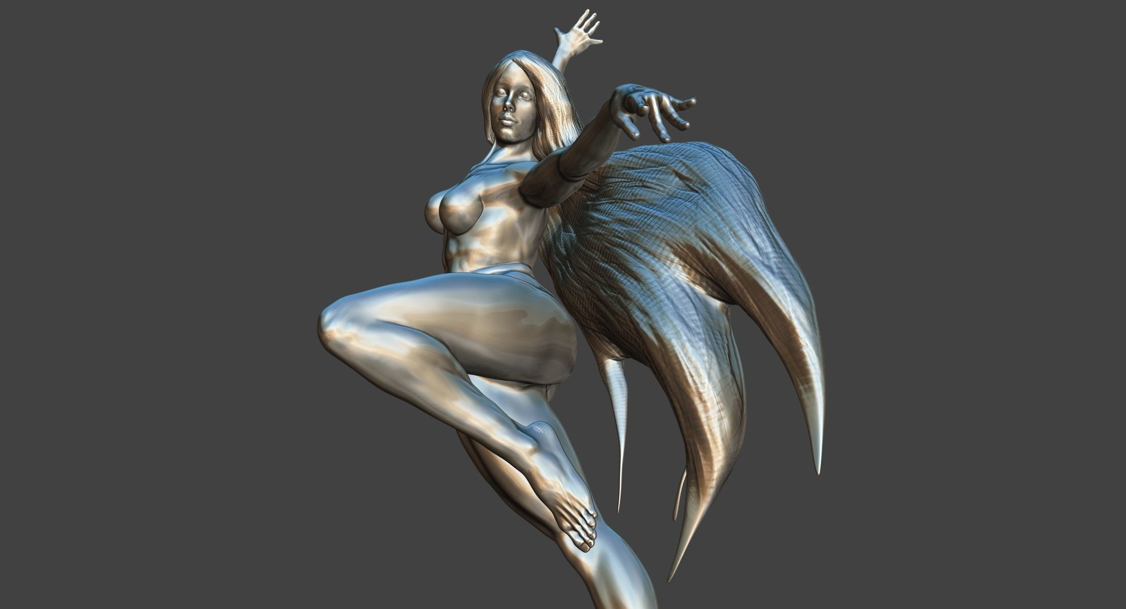 Dynamic Female Statue 3D 3D model_5