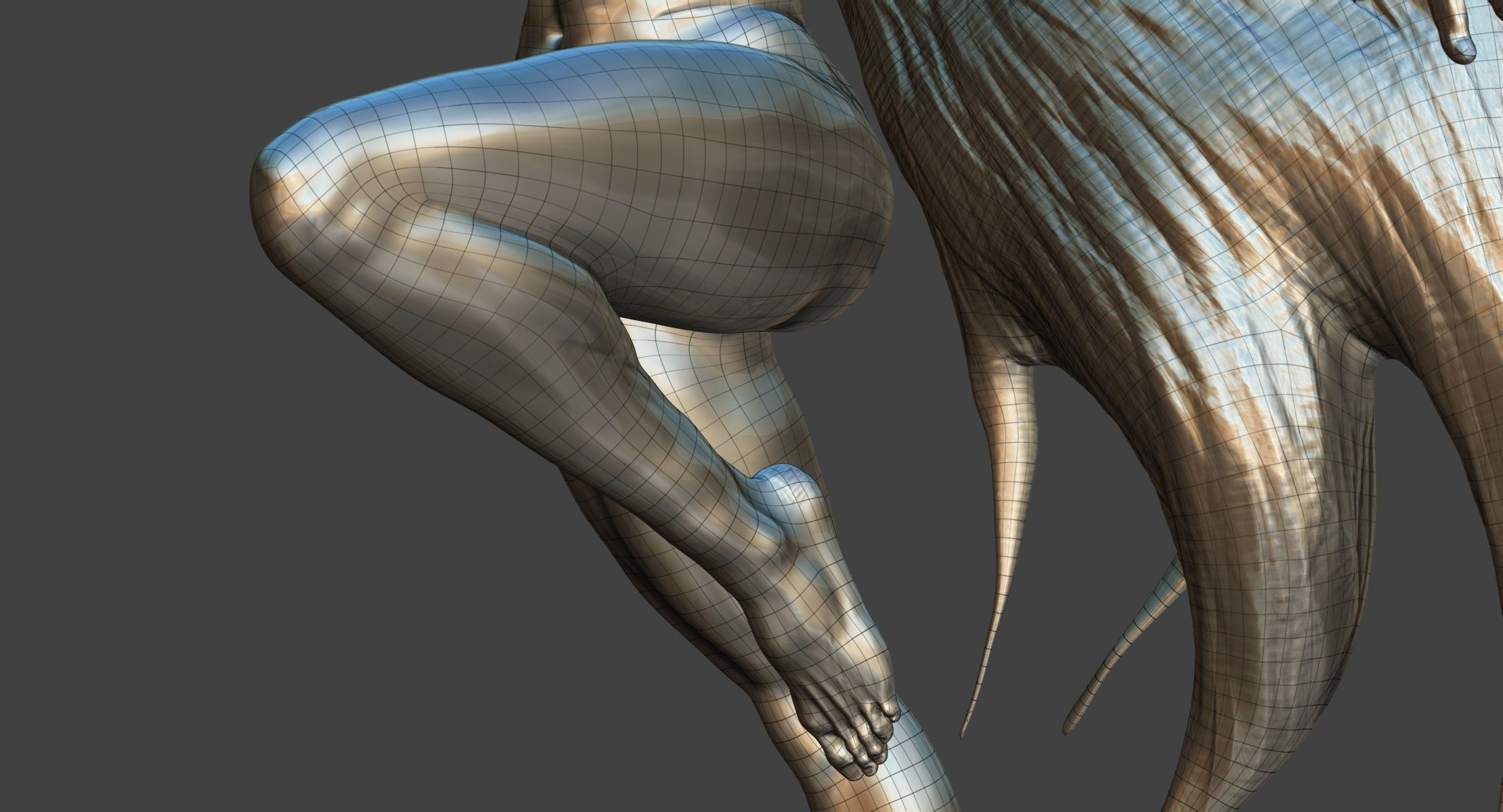 Dynamic Female Statue 3D 3D model_8